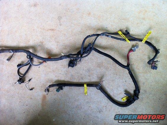 Automotive wiring harness with yellow identification tags and connectors