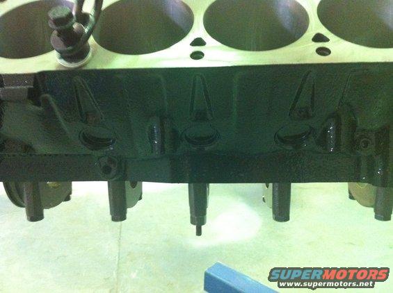 Engine block with cylinder bores visible at the top