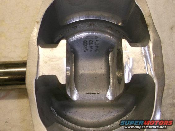 Engine piston with casting marks BRC 57Z