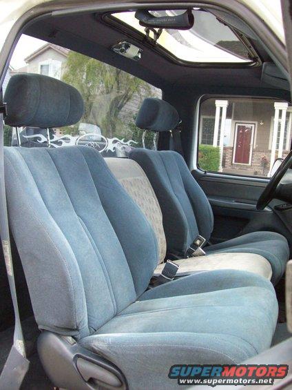 1993 Ford F-150 interior showing front seats and sunroof