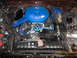 1979 Ford F-150 - Close-up view of a Ford 460-4V engine, showing the air intake, distributor, and radiator.