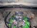 1979 Ford Bronco - The engine bay shows a green engine block with a chrome air cleaner and carburetor, surrounded by various hoses and wires.