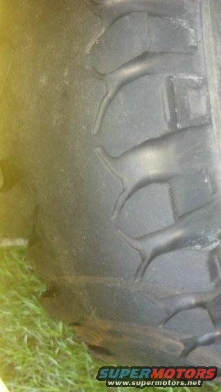 close-up of a tire tread pattern