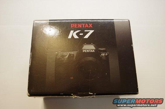 Pentax K-7 camera box with image of camera on front