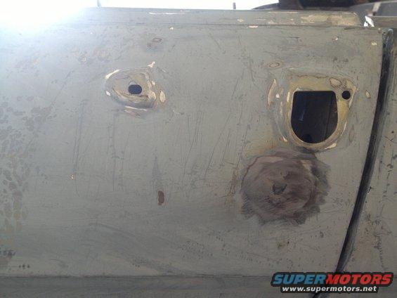65 Mustang DS door lock shaved