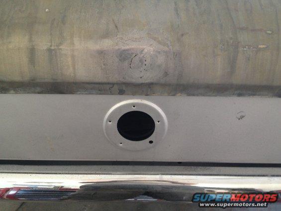 1965 Ford Mustang rear panel with fuel filler cap