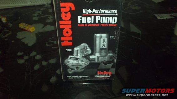 Box for a Holley High-Performance Fuel Pump, showing a picture of the pump