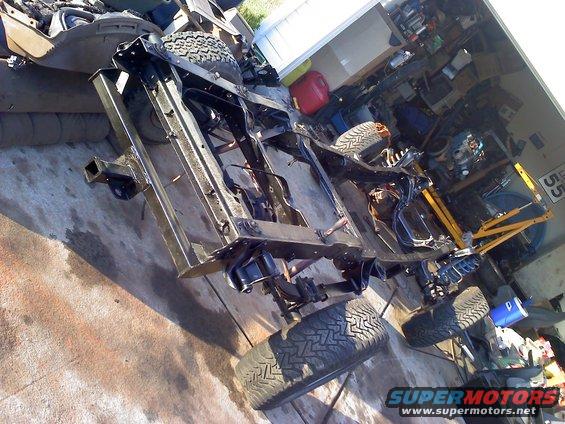 1995 Ford Bronco chassis and frame with tires