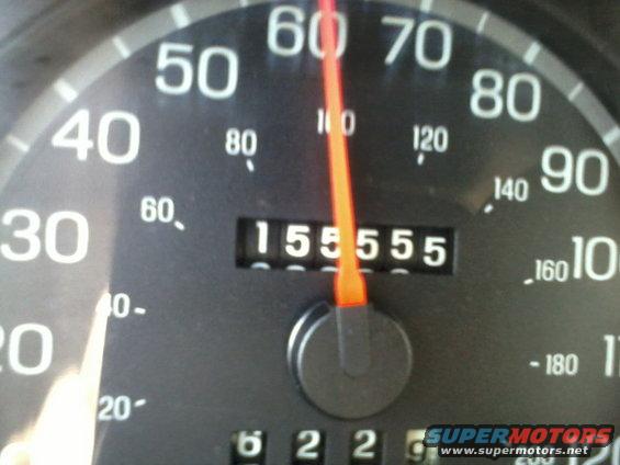 Speedometer needle points to 60, odometer reads 155555.5. Includes "SUPERMOTORS" text