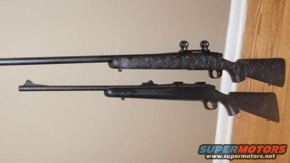two rifles mounted on a wall
