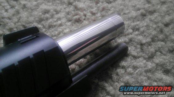 Chrome exhaust tip with black housing