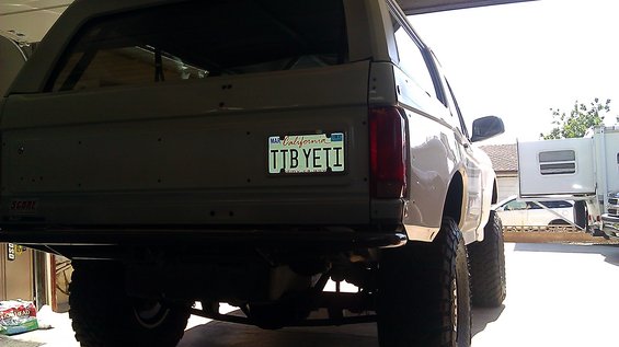 1996 Ford Bronco rear view with California license plate TTBYETI
