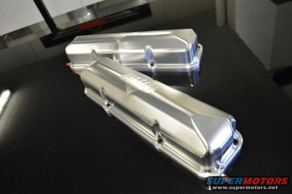 Two polished aluminum valve covers with 'VINTAGE' embossed on one