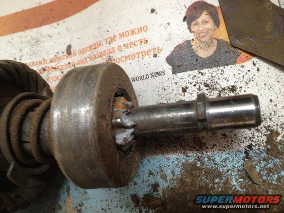 close-up of a starter motor part with gears