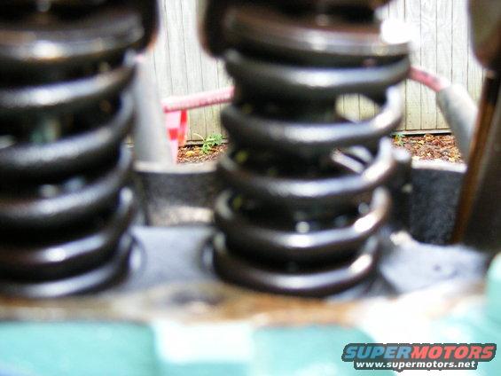 Close-up of engine valve springs with Supermotors.net logo
