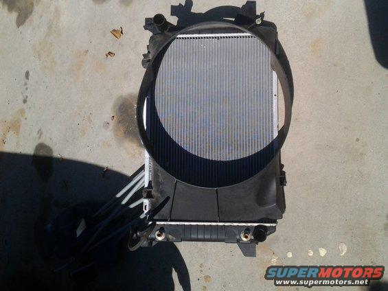 Radiator and fan assembly on concrete ground