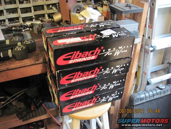 Stack of Eibach Springs boxes