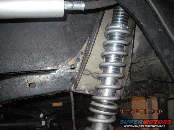 Suspension coilover shock absorber with custom bracketry