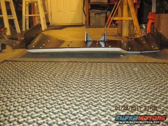 Custom metal skid plate with white trim
