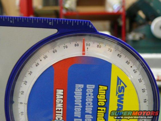 Angle finder gauge showing 90 degrees