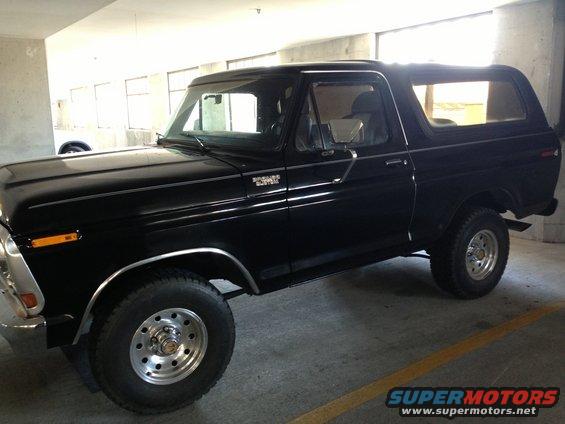Black 1978 Ford Bronco 3/4 front view
