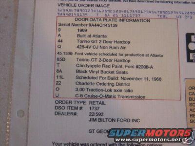 Marti Report document with vehicle data plate information including serial number, build date, and options