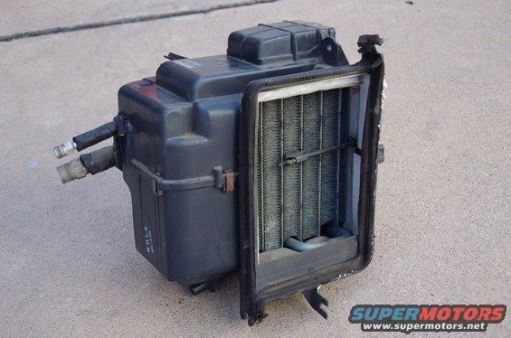 Heater core with black plastic housing and metal fins