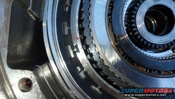 Close-up of transmission gears and clutch pack