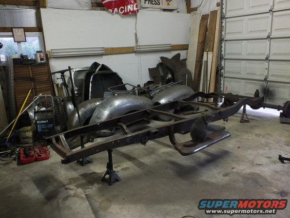 Frame is completely stripped and ready for new suspension