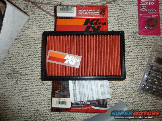 K&N air filter with K&N sticker and box. Part number 33-2232 visible