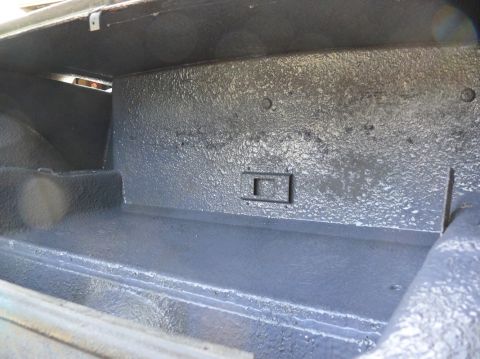 Interior cargo area with textured gray coating
