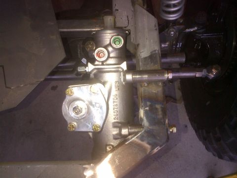 1985 Jeep CJ7 - Close-up of a steering gear box assembly, showing mechanical components and a part number.
