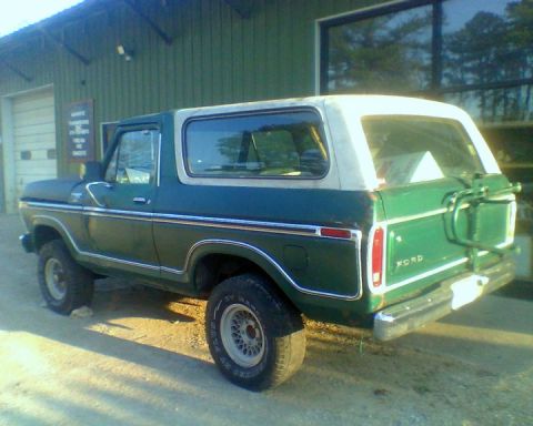 1978 Ford Bronco - This 1978 Ford Bronco is seen from a three-quarter front angle, parked outdoors.