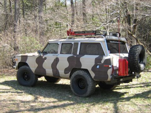 1982 Jeep Wagoneer - This Jeep Wagoneer, painted in a desert camouflage pattern, is equipped for off-road adventures.