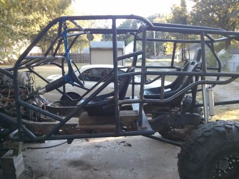 1986 Ford Bronco - This custom buggy frame is under construction, with seats and steering wheel in place.