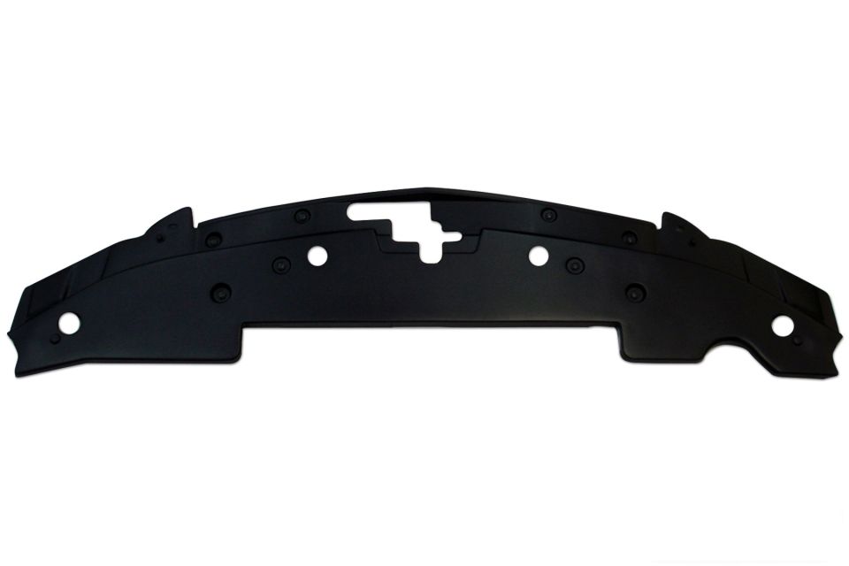 Black plastic radiator support cover with mounting holes