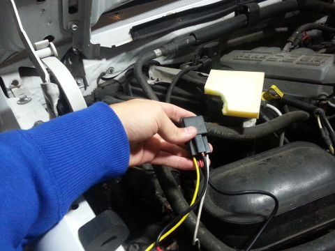 1996 Ford Bronco - Connecting a wiring harness in the engine bay.