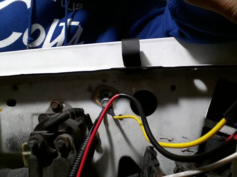 1996 Ford Bronco - Detail of automotive wiring harness and connections, likely in an engine bay or undercarriage.