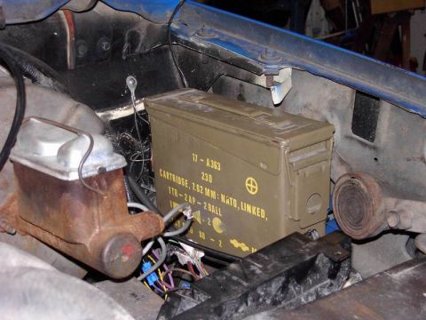 1980 Ford Bronco - this ammo can is mounted to the fender well and contains the computer for my EFI... makes a great waterproof storage box