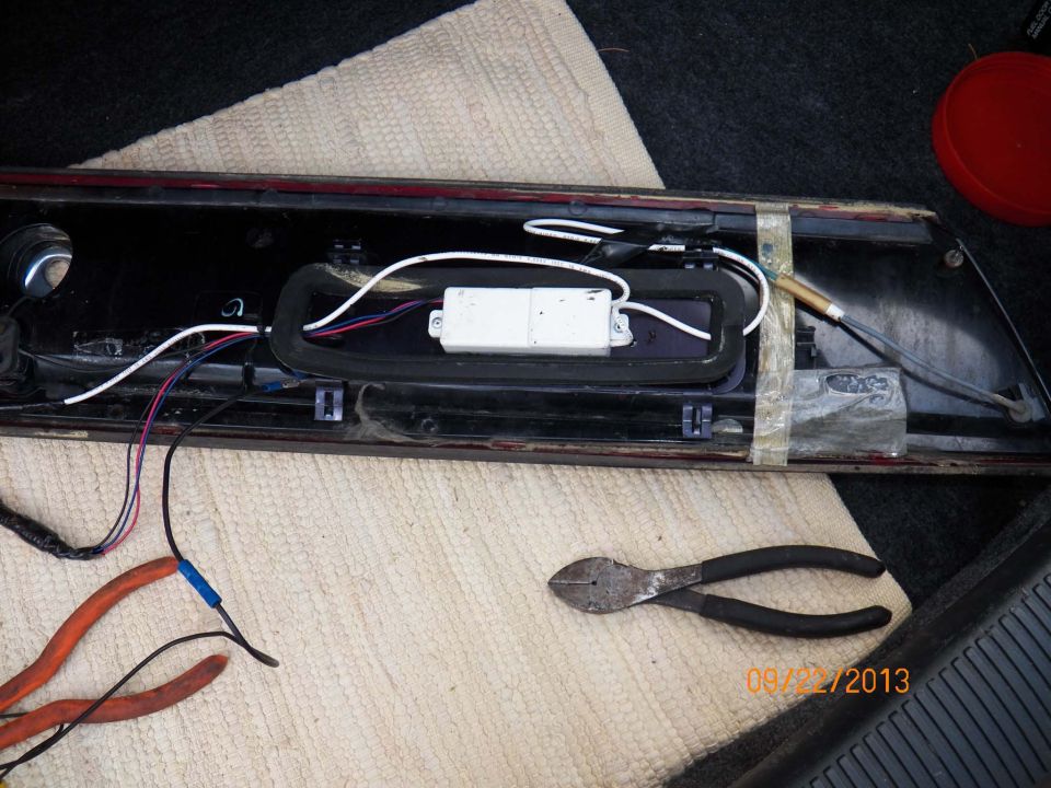 Car tail light assembly with wiring and pliers, 09/22/2013