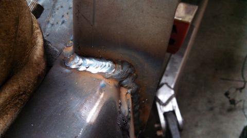 1967 Ford F-250 - Metal frame with fresh welds, likely part of a repair or fabrication project.