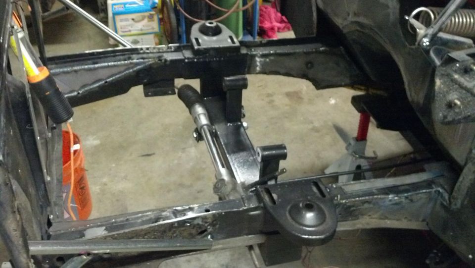 Car frame and suspension components with a jack stand
