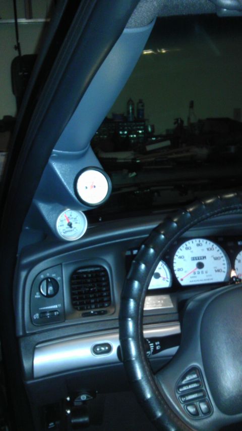 2003 Mercury Marauder - Relocated boost gauge and A/F gauge.