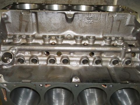 1967 Ford Mustang - Engine block with visible casting marks and cylinder bores.