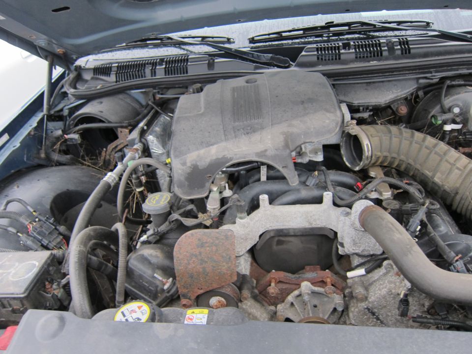 2001 Ford Crown Victoria engine bay with V8 engine components visible