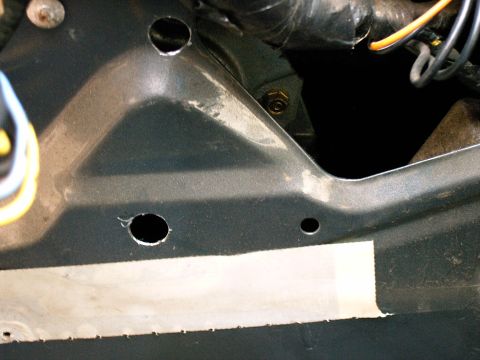 1990 Ford Bronco - A better overview of the 2 wholes drilled out.