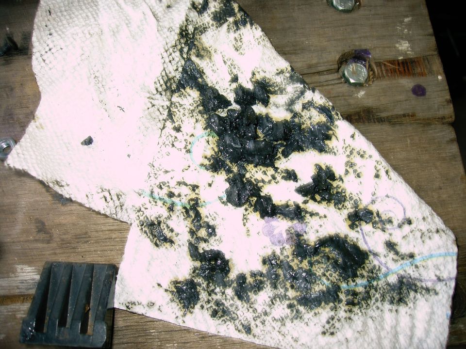 This is the gunk removed from the motor be sure to check the actuator gear for any small pieces.