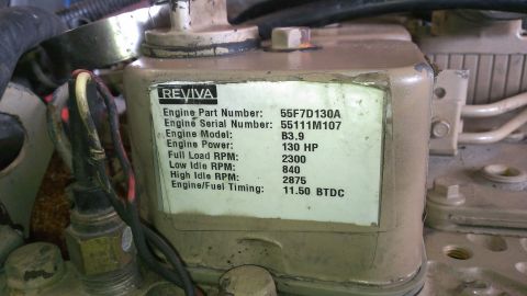 1996 Ford Bronco - Engine data plate details model B3.9, 130 HP, and other specifications.