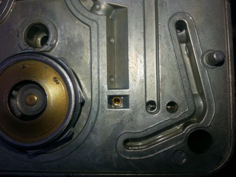 1981 Ford Bronco - Detail of a Holley carburetor, likely from a 1981 Ford Bronco based on registry information.