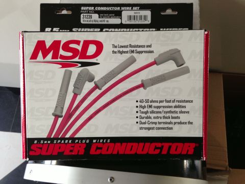 1984 Ford Bronco - MSD Super Conductor spark plug wires box with part number 31239 visible.